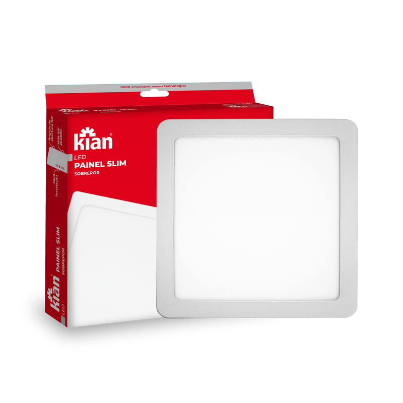 luminária led quadrada 18w 6000k